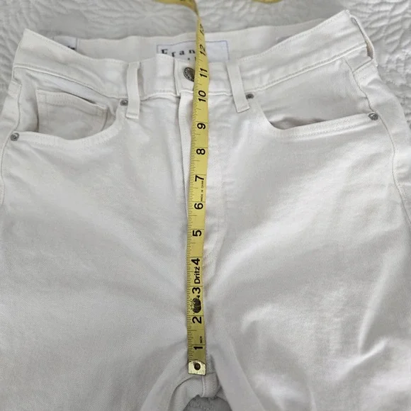 Frank & Eileen Monaghan High Rise Straight Leg Jeans Cream Raw Hem 29 - Picture 7 of 11